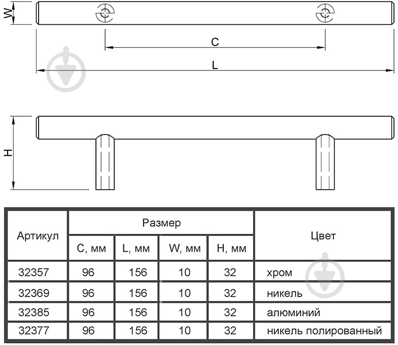 Мебельная ручка рейлинговая Smart 32385 96 мм RE 1008/96 (DR 10/96 G6) алюминий - фото 2