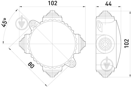 Коробка распределительная E.NEXT e.db.carb.4w.(КОР-74) карболит s027039 - фото 2