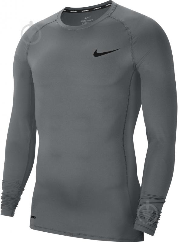 Футболка Nike M NP TOP LS TIGHT BV5588-084 р.XL сірий - фото 1