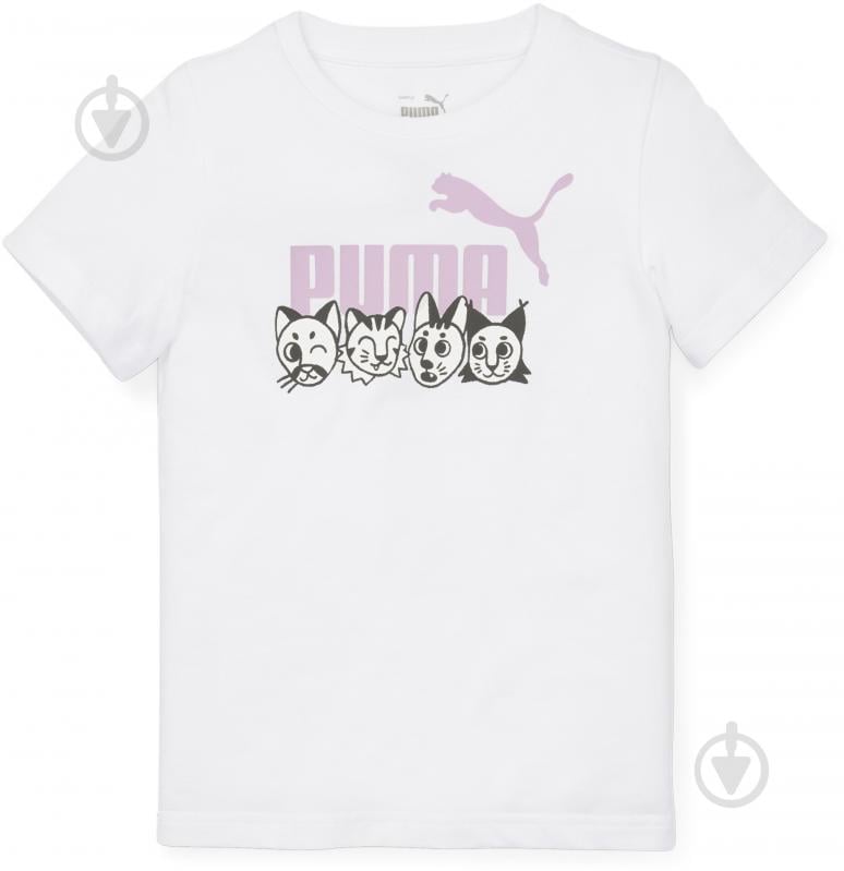 Футболка Puma ESS+ PUMA MATES TEE 67334602 р.104 белый - фото 1