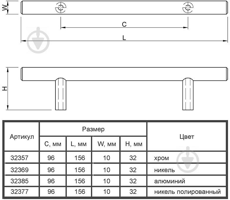 Мебельная ручка рейлинговая Smart 32377 96 мм RE 1007/96 (DR 10/96 G8) полированный никель - фото 4