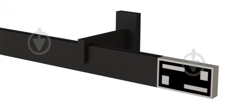 Комплект карниза Quadrum G-TECH одинарный 9/200 см черный/сталь с белыми крючками - фото 1 Комплект карниза Quadrum G-TECH одинарный 9/200 см черный/сталь с белыми крючками - фото 1