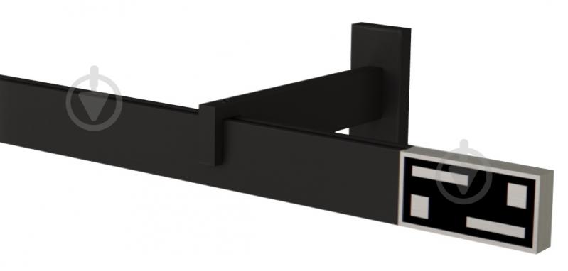 Комплект карниза Quadrum G-TECH одинарный 15/200 см черный/сталь с черными крючками - фото 1 Комплект карниза Quadrum G-TECH одинарный 15/200 см черный/сталь с черными крючками - фото 1