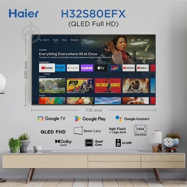 Телевізор Haier H32S80EFX - фото 7