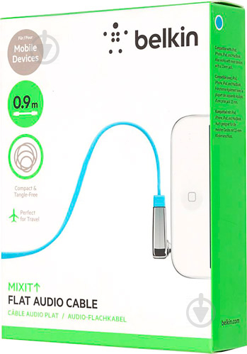 Кабель Belkin mini-jack 3.5мм (M/M) MIXIT Blue 0.9 м (AV10128cw03-BLU) - фото 3