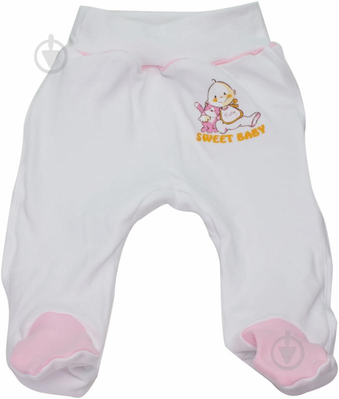 Ползунки Sweet baby 56 белый с розовым 013,545,1р - фото 1 Ползунки Sweet baby 56 белый с розовым 013,545,1р - фото 1
