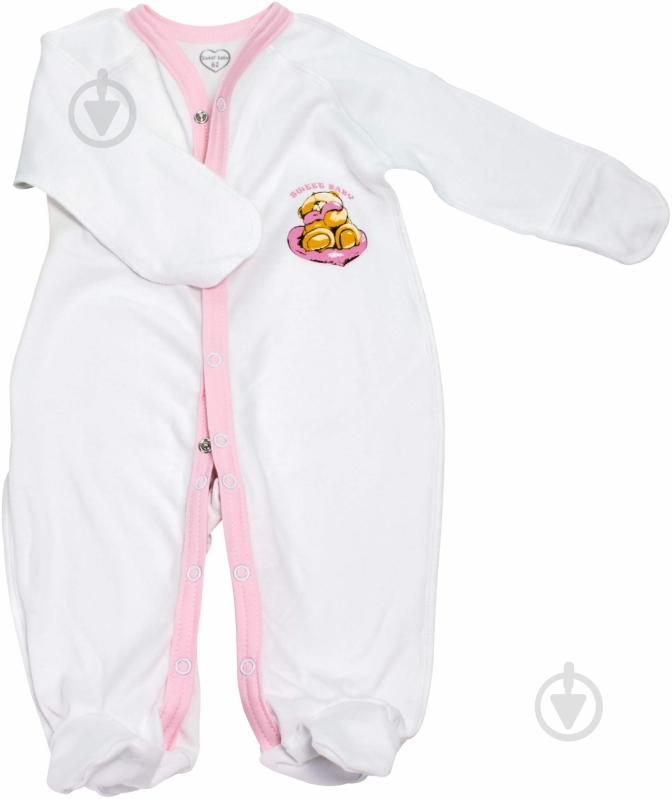 Человечек Sweet baby Кроха р.74 белый с розовым 015.545.1р - фото 1