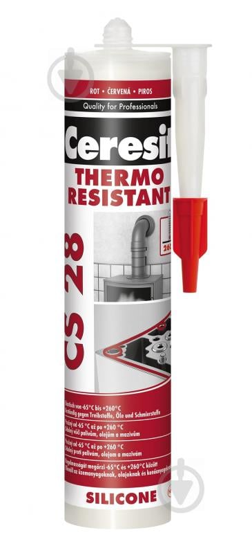 Герметик термостійкий Ceresit CS 28 (до +315 °C) червоний 280 мл - фото 