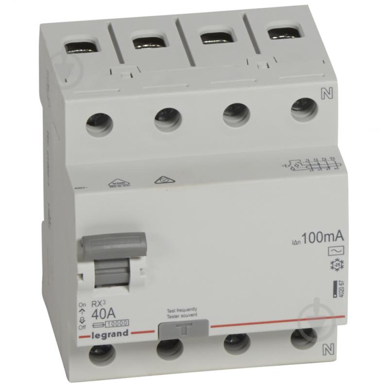 Устройство защитного отключения Legrand 100mA 40А 4Р AC 402067 - фото 1