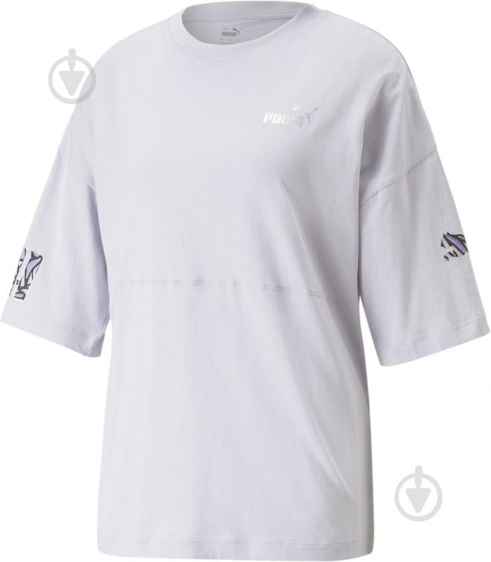 Футболка Puma PUMA POWER NOVA SHINE COLORBLOCK TEE 67444568 р.M блакитний - фото 1