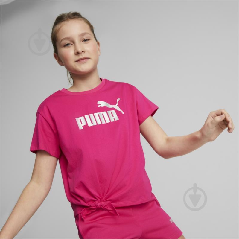 Футболка Puma ESS+ LOGO KNOTTED TEE G 84695664 р.140 розовый - фото 3