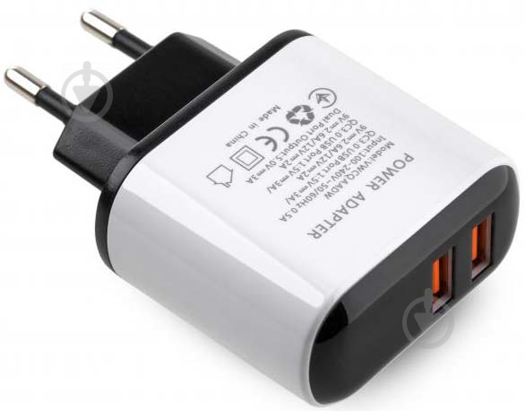 Зарядное устройство Vinga Vinga 2 Port QC3.0 Display Wall Charger (VWCQAADW) - фото 2