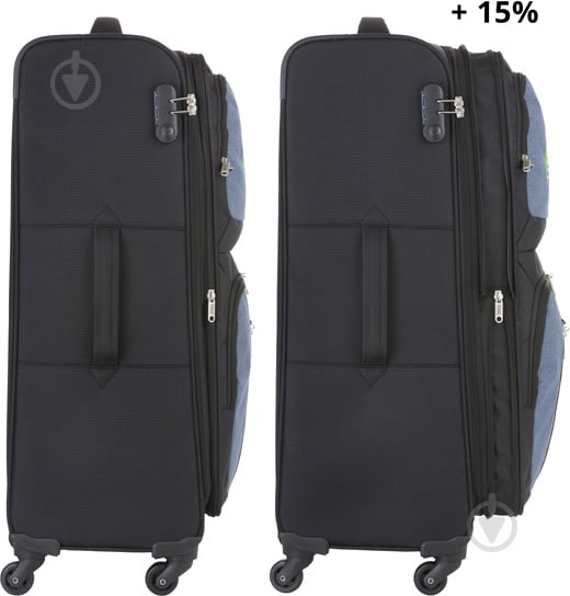 Чемодан TravelZ Triple Pocket (L) 55 л черный 601968-L - фото 5