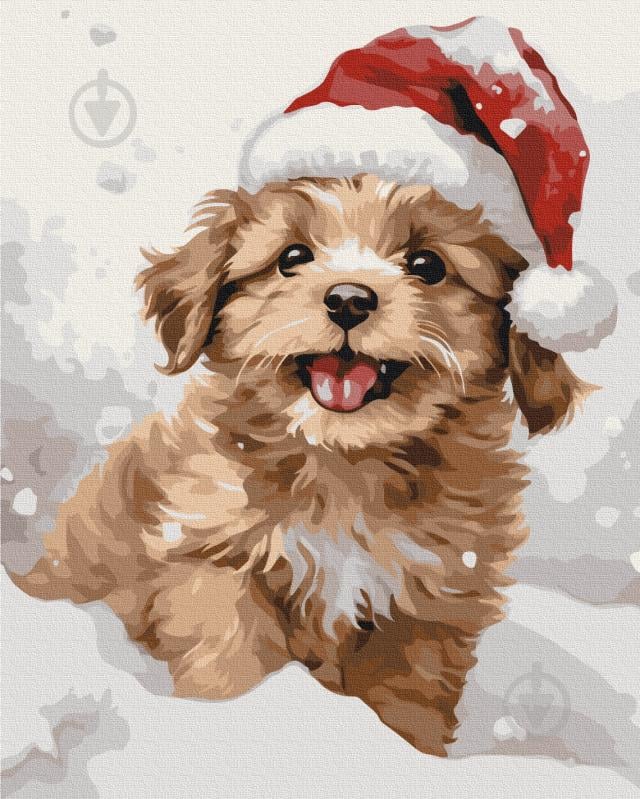 Картина за номерами Засніжене цуценя 40x50 см Brushme - фото 1 Картина за номерами Засніжене цуценя 40x50 см Brushme - фото 1