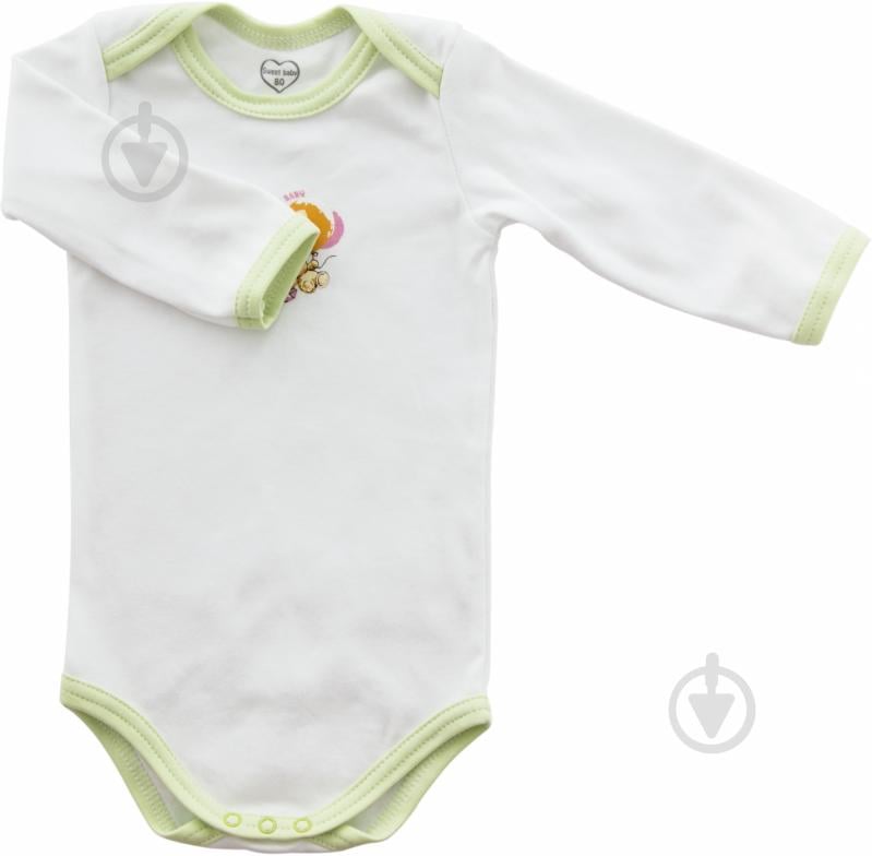 Боди Sweet baby Кроха лодочка р.68 белый с зеленым 012.548.1с - фото 1 Боди Sweet baby Кроха лодочка р.68 белый с зеленым 012.548.1с - фото 1