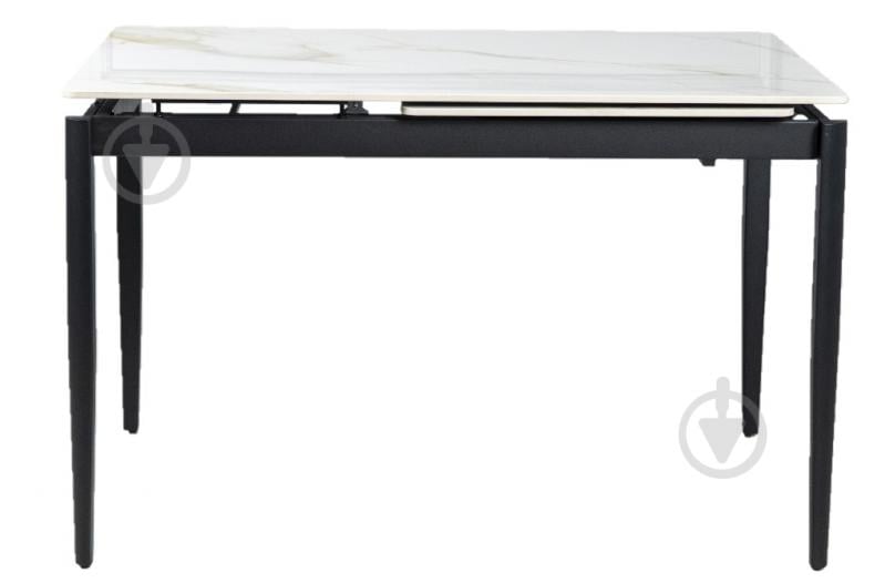 Стол обеденный Prestol Хит 1200(1800)x800x750мм молочный/черный - фото 1