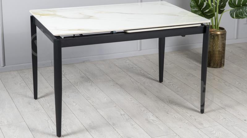 Стол обеденный Prestol Хит 1200(1800)x800x750мм молочный/черный - фото 2