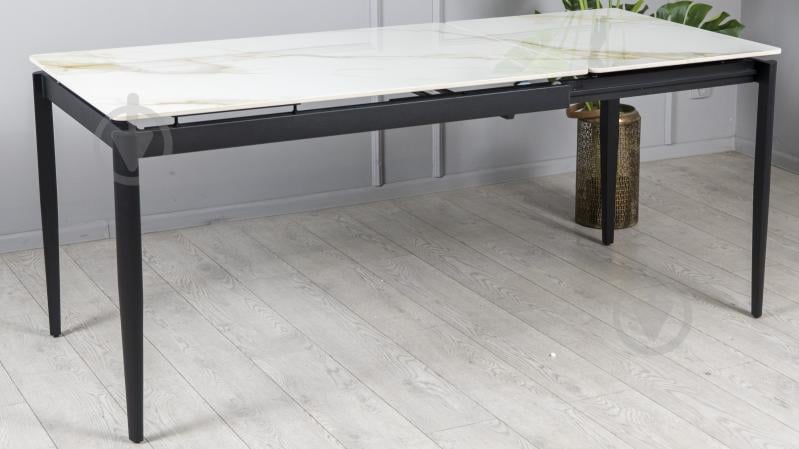 Стол обеденный Prestol Хит 1200(1800)x800x750мм молочный/черный - фото 4