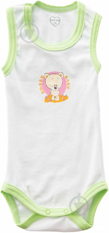 Боди-майка Sweet baby Кроха р.68 белый с рисунком 012.549.1с - фото 1 Боди-майка Sweet baby Кроха р.68 белый с рисунком 012.549.1с - фото 1