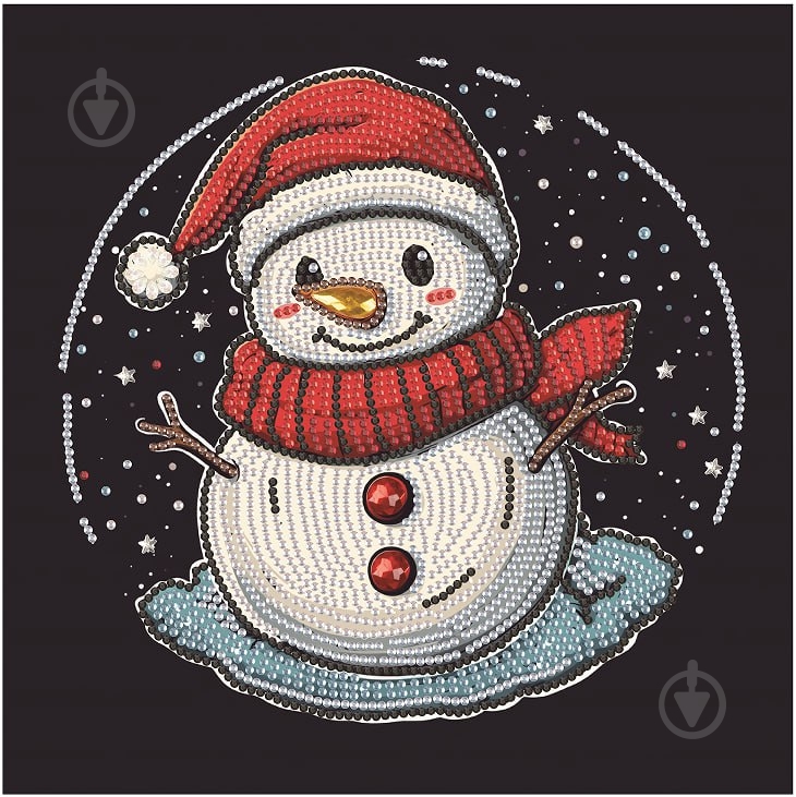 Алмазная мозаика Снеговик 25х25 см Brushme - фото 1