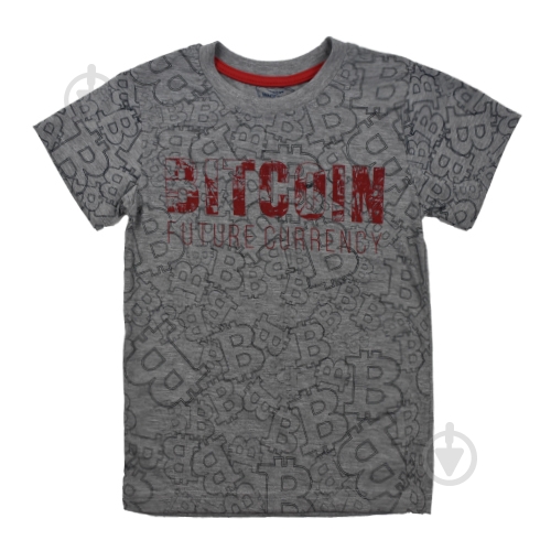 Футболка для хлопчика Macma Bitcoin р.128 сірий 9002 - фото 1