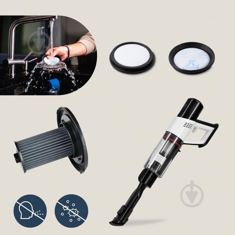 Пылесос аккумуляторный Zeegma ZONDER KLAAR BASE dark grey - фото 2 Пылесос аккумуляторный Zeegma ZONDER KLAAR BASE dark grey - фото 2