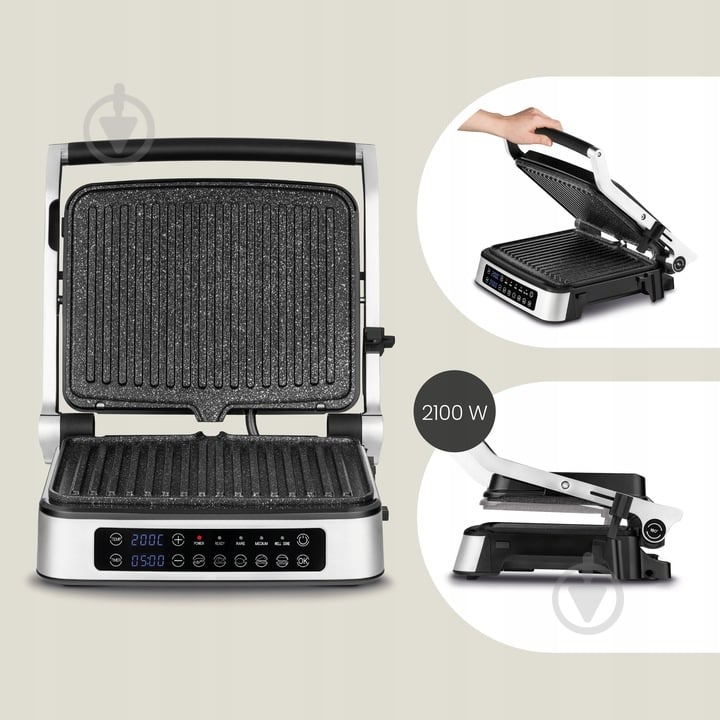 Гриль электрический Zeegma GRILL CHEF SILVER - фото 3 Гриль электрический Zeegma GRILL CHEF SILVER - фото 3