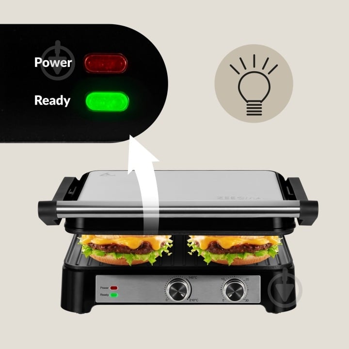 Гриль електричний Zeegma GRILL CHEF BASE CONTROL - фото 2