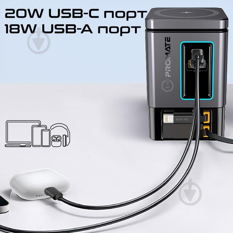 Зарядна станція Promate PowerSync-105 - фото 6