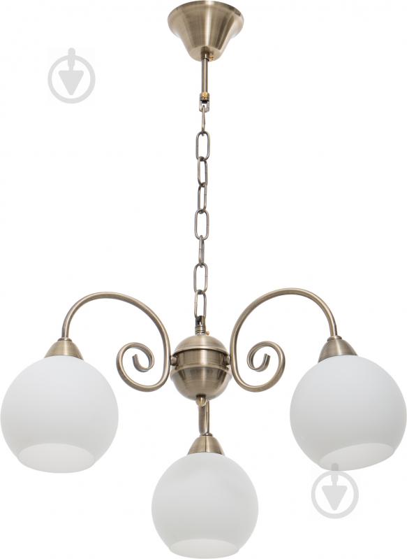 Люстра подвесная Victoria Lighting 3xE27 античная латунь Clarisse/SP3 - фото 1