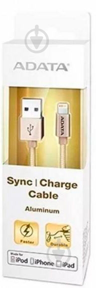 Дата-кабель ADATA Lightning – USB 1 м золотой (AMFIAL-100CMK-CGD) - фото 3