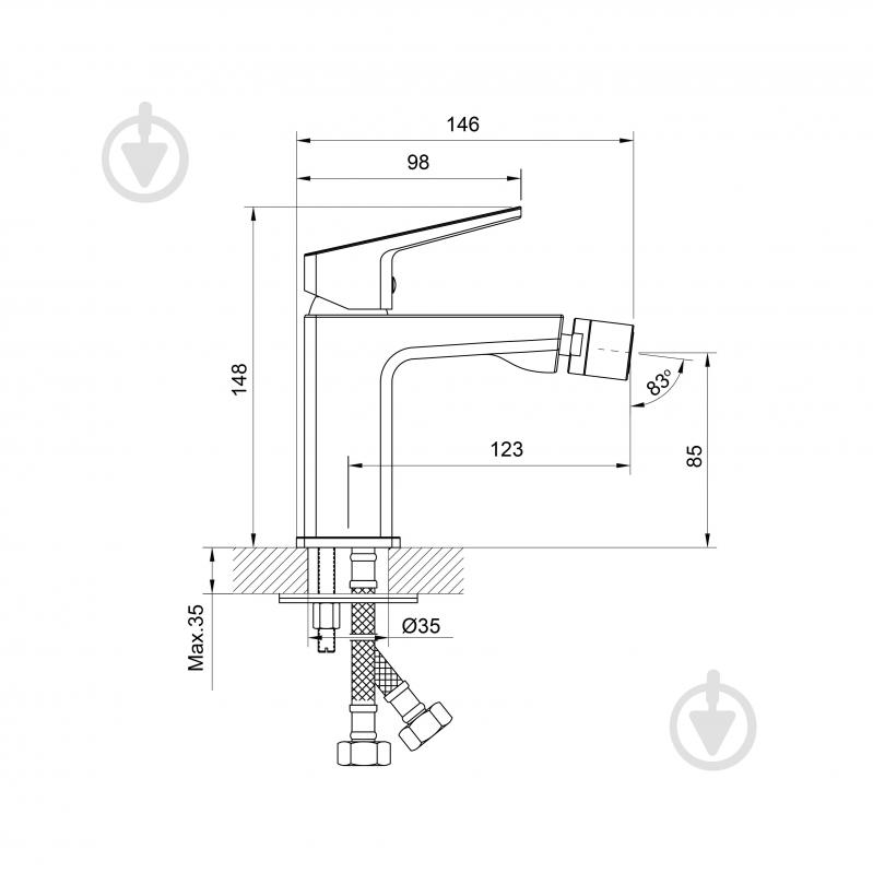 Смеситель для биде Koller Pool Cube Black Matt (1104350605) - фото 2