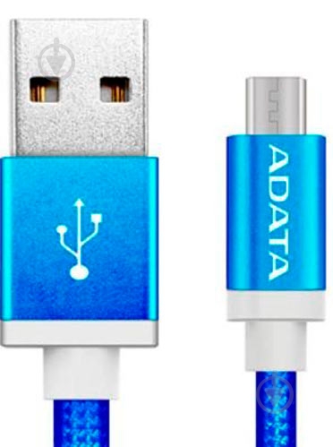 Дата-кабель ADATA USB – microUSB 1 м голубой (AMUCAL-100CMK-CBL) - фото 2