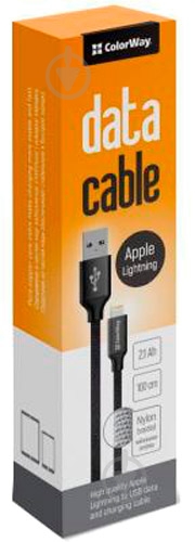 Дата-кабель ColorWay Lightning – USB 1 м черный (CW-CBUL004-BK) - фото 4