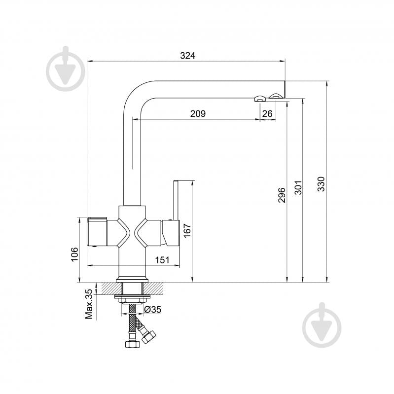 Смеситель для кухни Koller Pool Kitchen DUO ( 1145420305) - фото 2 Смеситель для кухни Koller Pool Kitchen DUO ( 1145420305) - фото 2