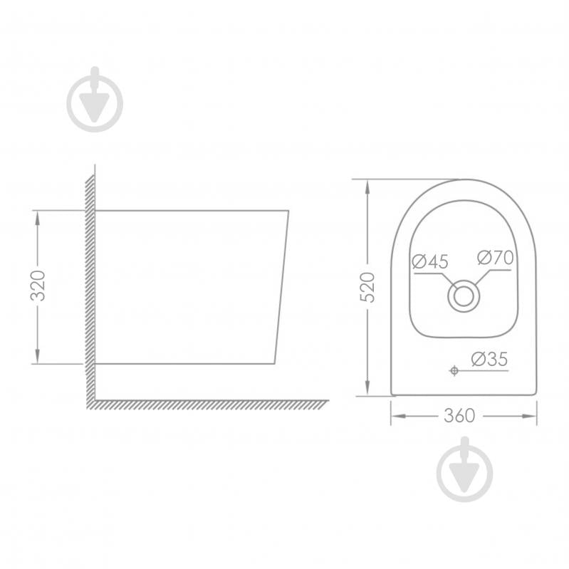 Биде подвесное Imprese VLTAVA - фото 2