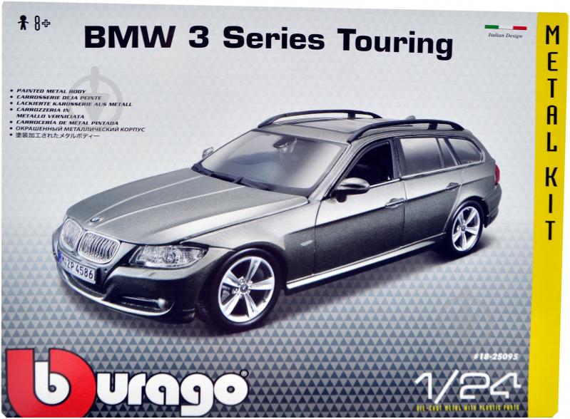 Автоконструктор Bburago 1:24 BMW 3 Series Touring серый металлик 18-25095 - фото 2