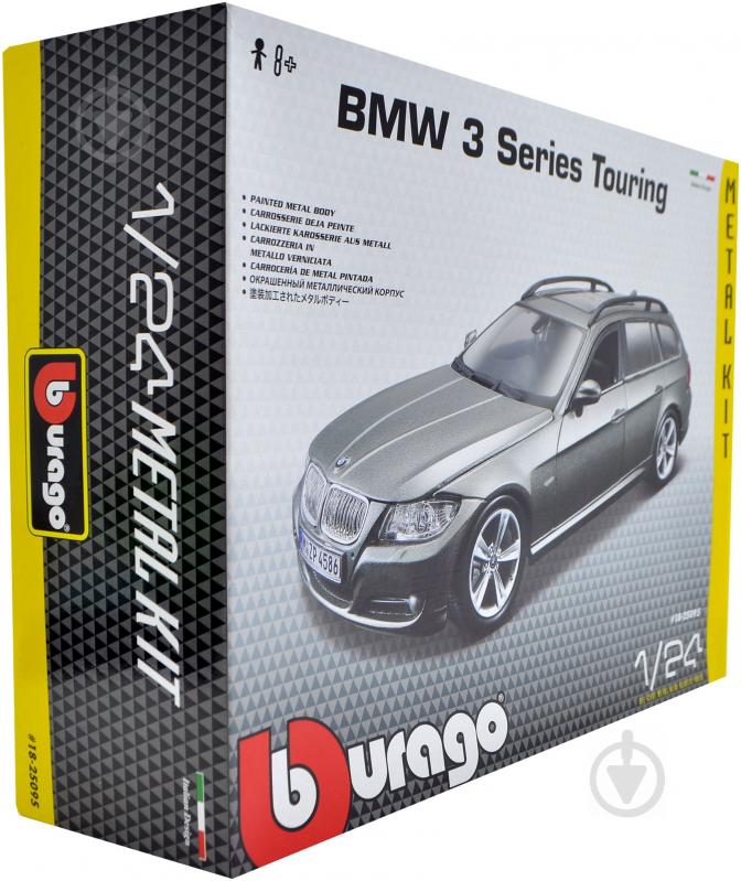 Автоконструктор Bburago 1:24 BMW 3 Series Touring серый металлик 18-25095 - фото 3