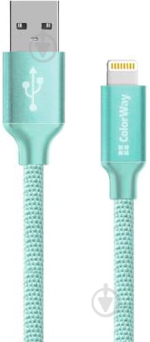 Дата-кабель ColorWay Lightning – USB 1 м зеленый (CW-CBUL004-MT) - фото 1 Дата-кабель ColorWay Lightning – USB 1 м зеленый (CW-CBUL004-MT) - фото 1