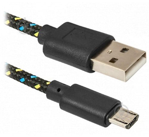 Дата-кабель Defender USB – microUSB 1 м чорний (87474) - фото 1