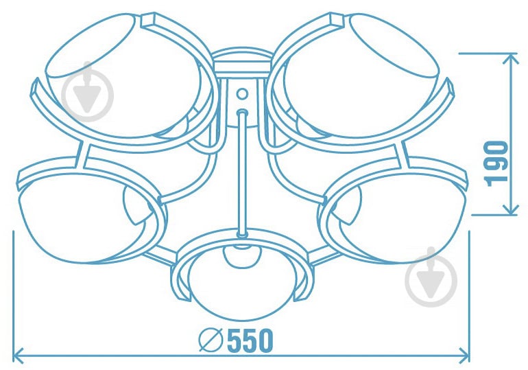 Люстра потолочная Victoria Lighting 5xE14 хром/венге Odeon/PL5 walnut - фото 3