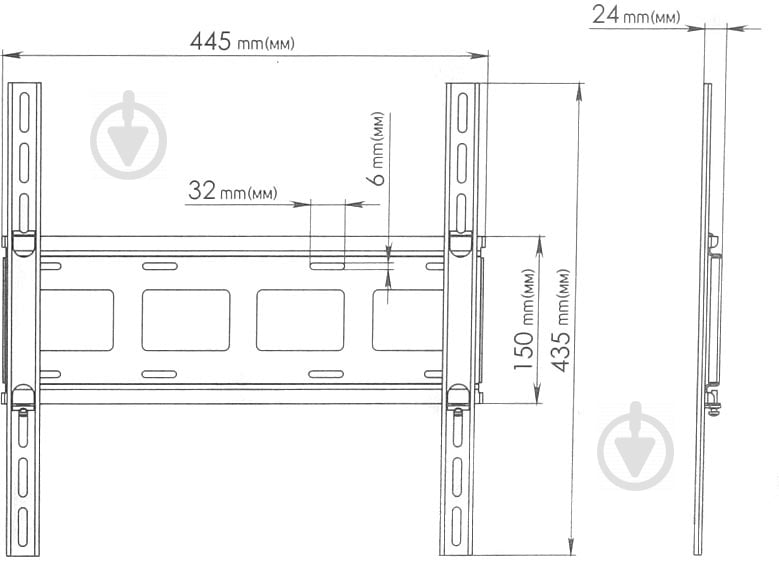 Кріплення для телевізора HausMark H-4050 фіксовані 30"-65" чорний - фото 10