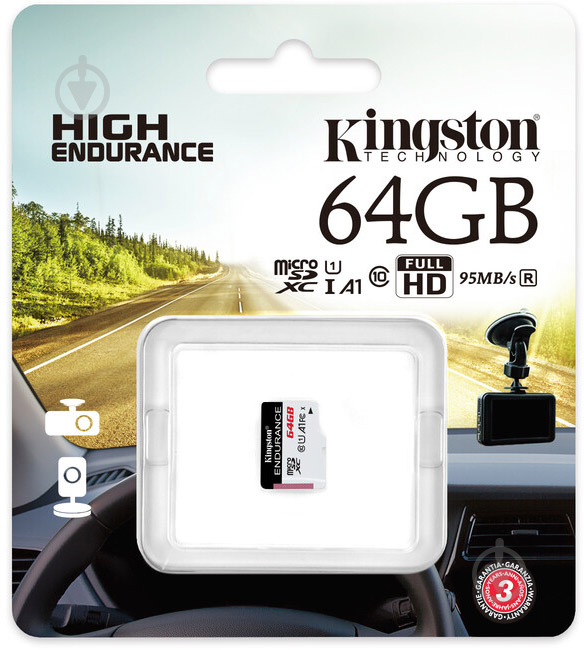 Карта памяти Kingston High Endurance microSDXC Card 64GB Class 10 UHS-I U1 A1 - фото 3