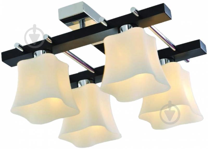 Люстра потолочная Globo Vanlida 4xE14 дерево темное 56443-4 - фото 1