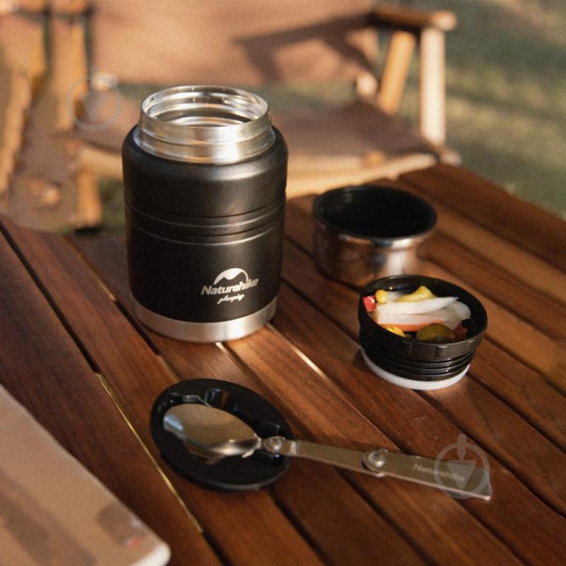 Термос для їжі Stew beaker NH20SJ041, 304 сталь, 0.5 л, чорний Naturehike - фото 3