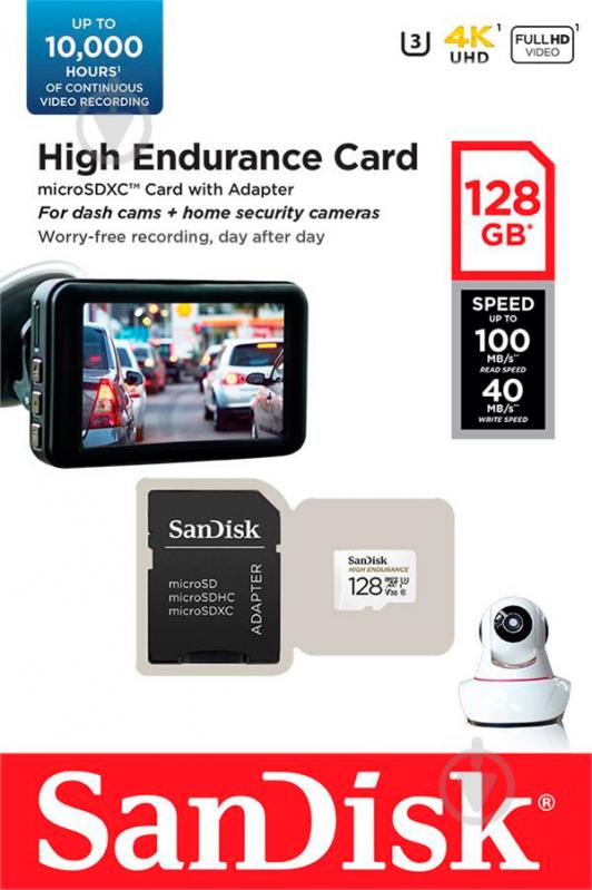 Карта памяти SanDisk microSDXC 128 ГБ Class 10 (SDSQQNR-128G-GN6IA) UHS-I U3 V30 R100/W40MB/s High Endurance - фото 5