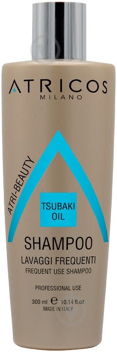 Шампунь ATRICOS профессиональный для ежедневного использования с маслом Tsubaki 300 мл - фото 1 Шампунь ATRICOS профессиональный для ежедневного использования с маслом Tsubaki 300 мл - фото 1