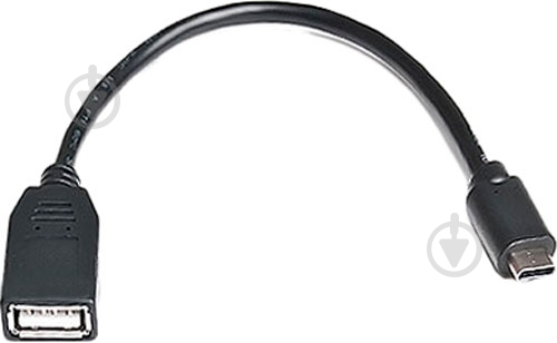 Дата-кабель Real-el Type-C – USB 2.0 0,1 м чорний (EL123500017) - фото 1