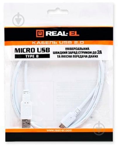 Дата-кабель Real-el USB – microUSB 0,6 м білий (EL123500022) - фото 2