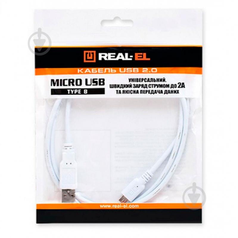 Дата-кабель Real-el USB – microUSB 1 м білий (EL123500024) - фото 2